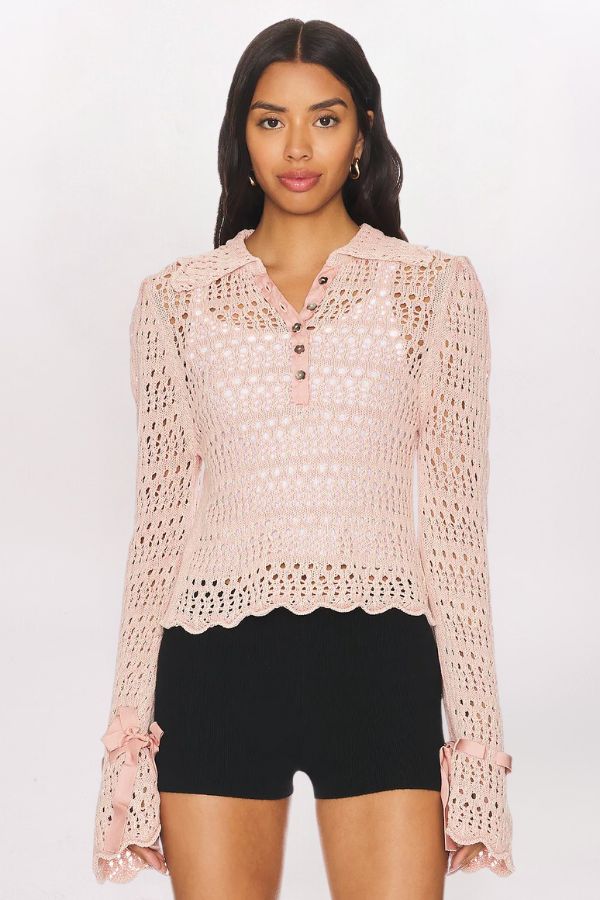 POINTELLE PULLOVER SWEATER