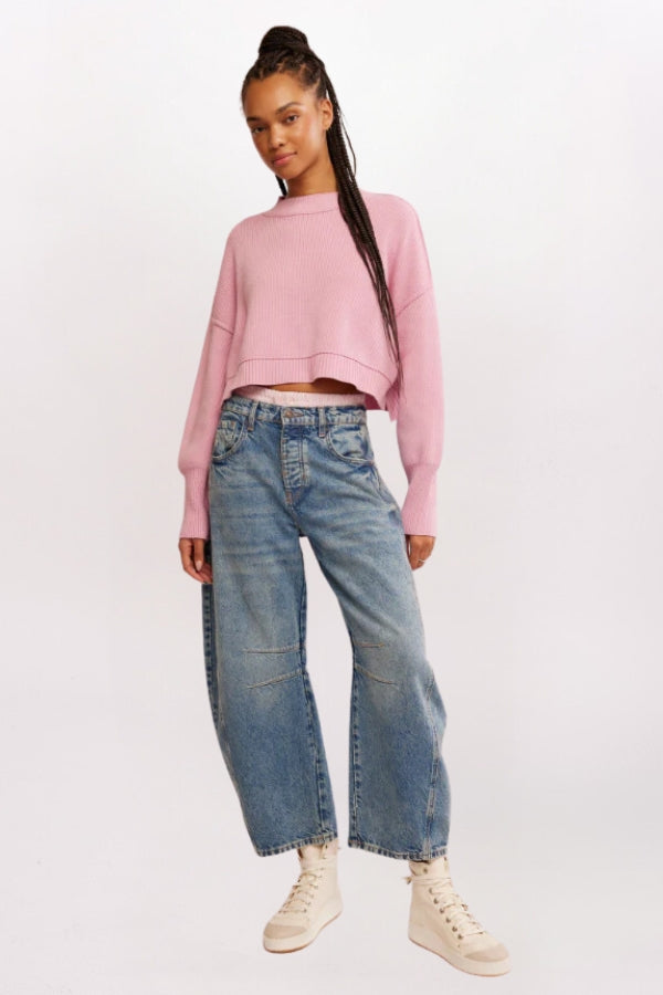 EASY STREET CROP SWEATER, LOLLIPOP