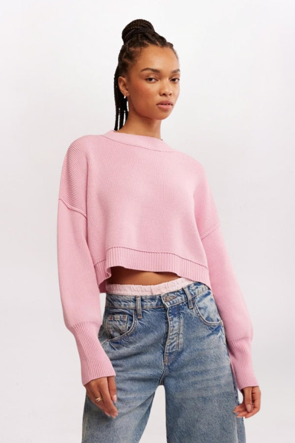 EASY STREET CROP SWEATER, LOLLIPOP