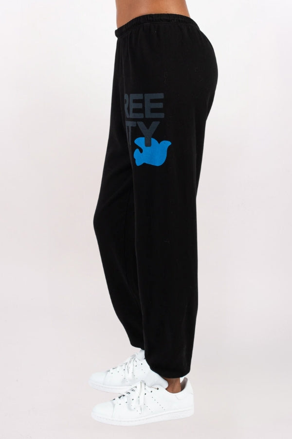 FREECITY LARGE LOGO SWEATPANT - SUPERBLACK BLUE