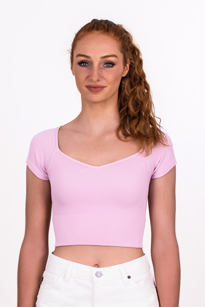 CAP SLEEVE SWEETHEART NECK CROP