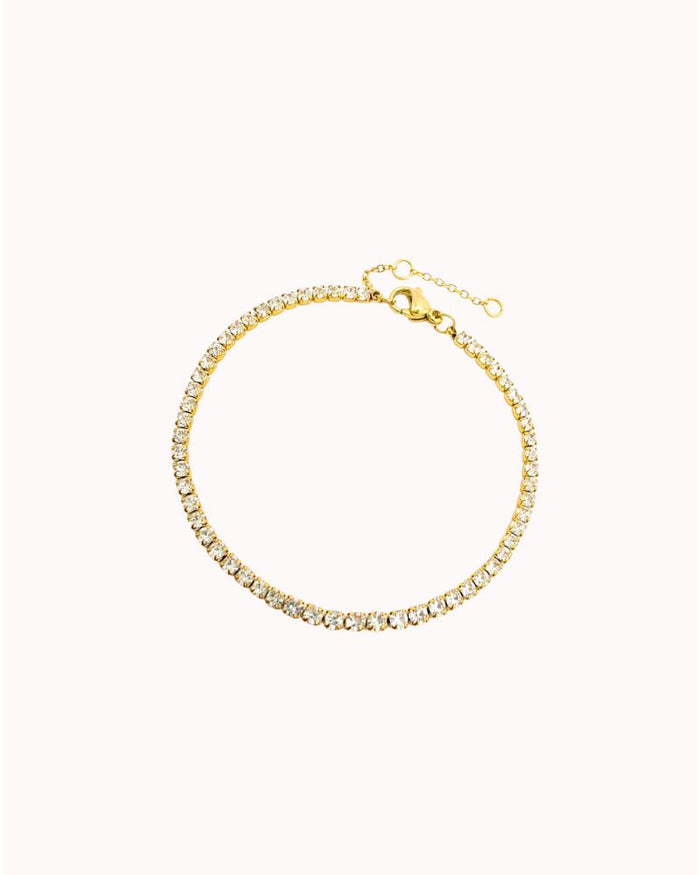 TENNIS CHAIN BRACELET - 18K GOLD PLATED STAINLESS STEEL