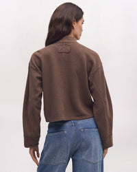 CELESTE QUARTER ZIP SWEATSHIRT, TEAK