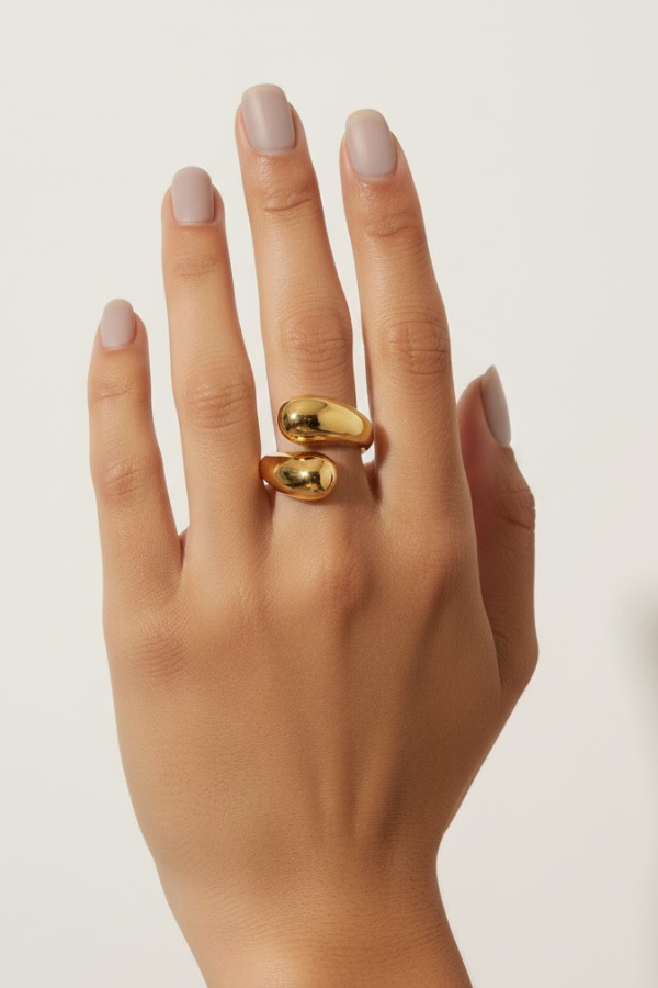 PUFFY WRAP RING - 18K GOLD PLATED STAINLESS STEEL