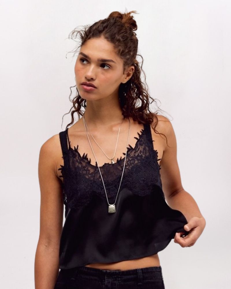 CARMELLA LACE CAMI, BLACK