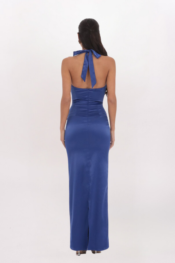 SQUARE NECK SATIN MAXI DRESS