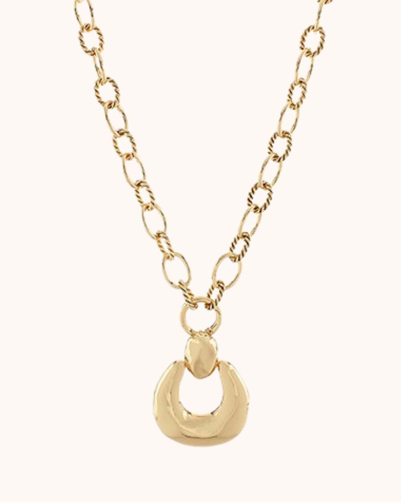 CHUNKY OVERSIZE PENDANT NECKLACE - GOLD
