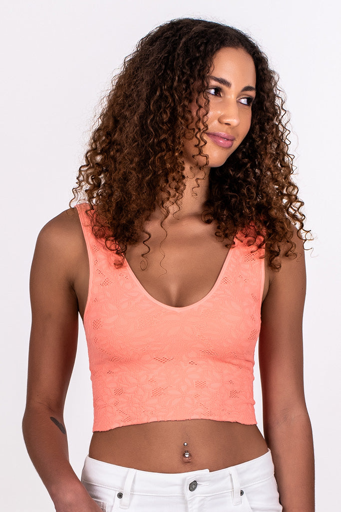 LACE V-NECK CROP