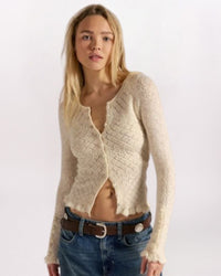 LOVE CARDIGAN, WINTER WHITE HEATHER