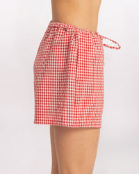 GINGHAM SHORT, RED