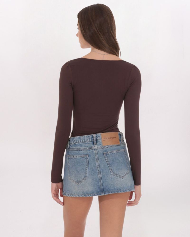 LOW RISE 5-POCKET DENIM SKIRT