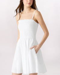 SL SMOCKED TOP LOTTY DRESS, WHITE