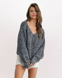 TIE BACK CHUNKY SWEATER