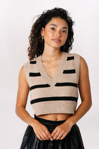 STRIPED V-NECK SWEATER VEST