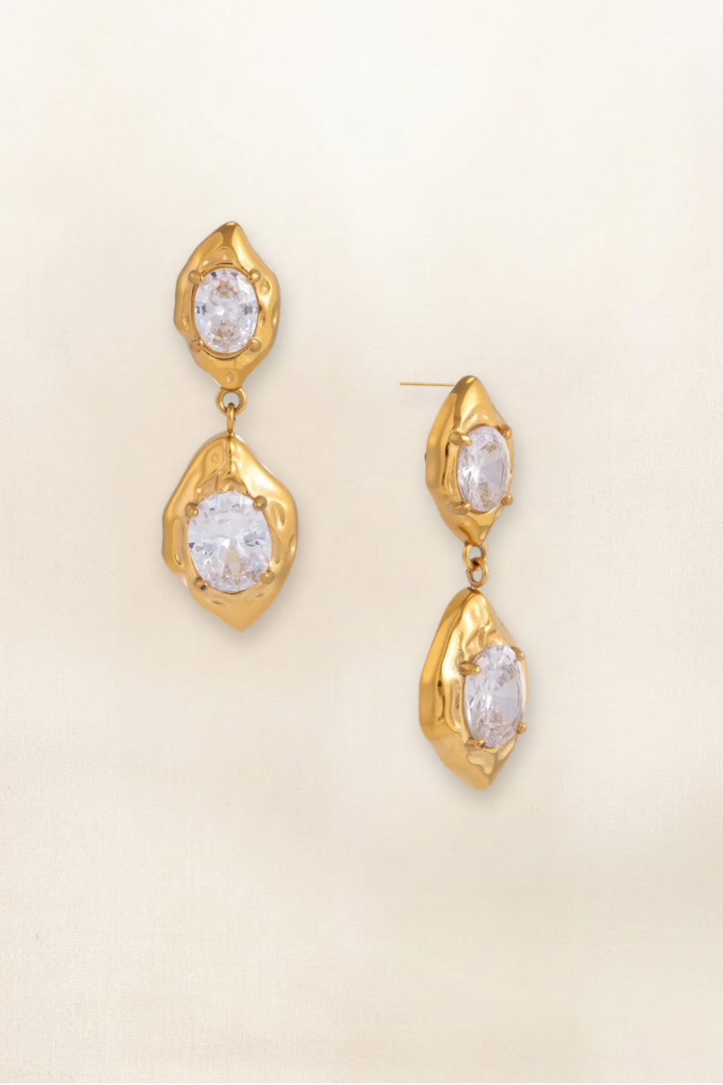 BLAKE BAROQUE DOUBLE CZ DROP EARRING