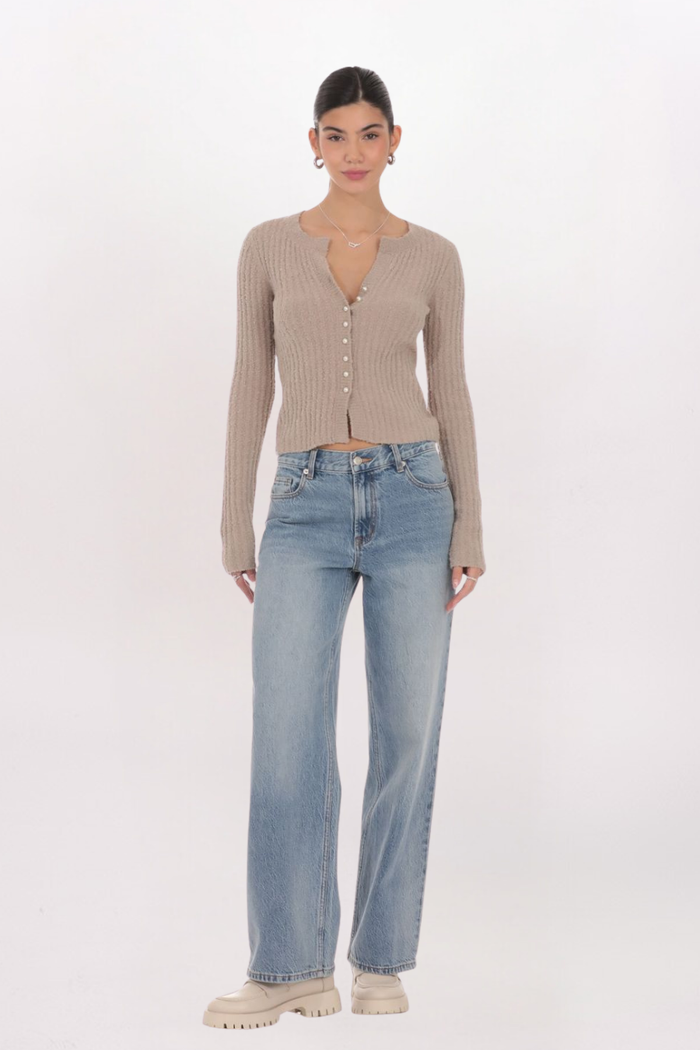 RIBBED KNIT CARDIGAN