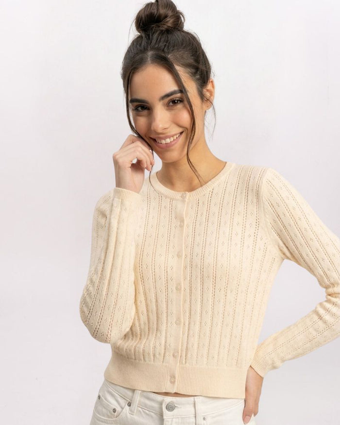 CLEAN CARDIGAN, CREAM