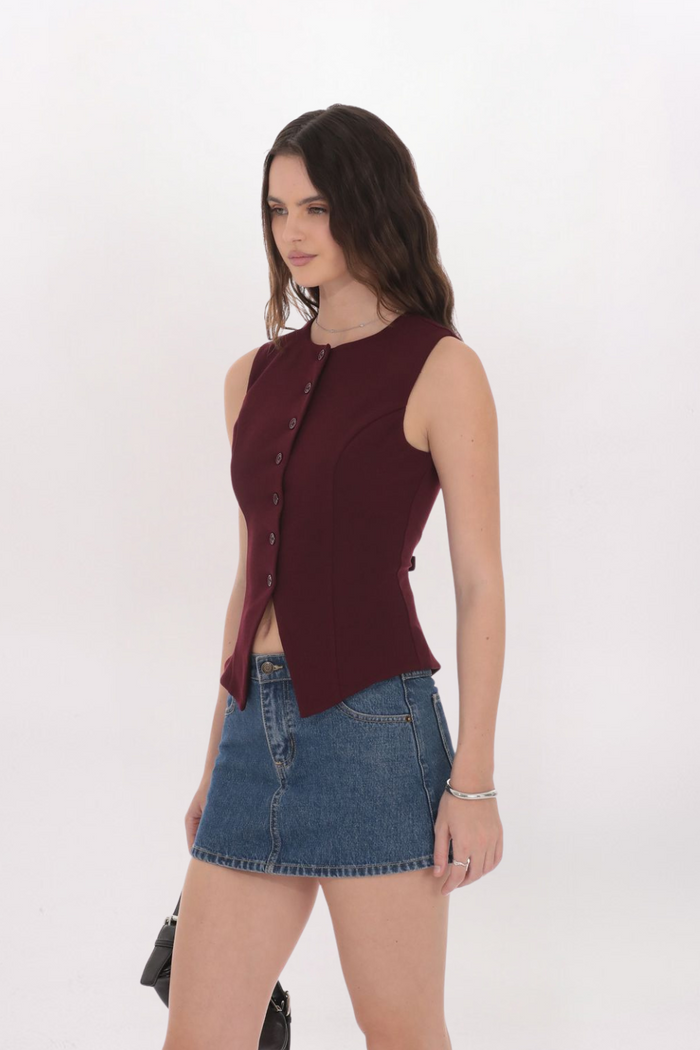 HIGH NECK VEST TOP