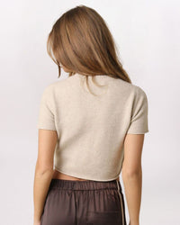 CROP SWEATER TOP, LT MOCHA