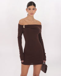 OFF SHOULDER HARDWARE DRESS