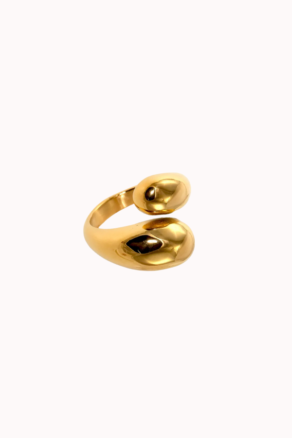 PUFFY WRAP RING - 18K GOLD PLATED STAINLESS STEEL