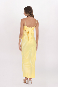 SATIN TIE BACK MAXI DRESS