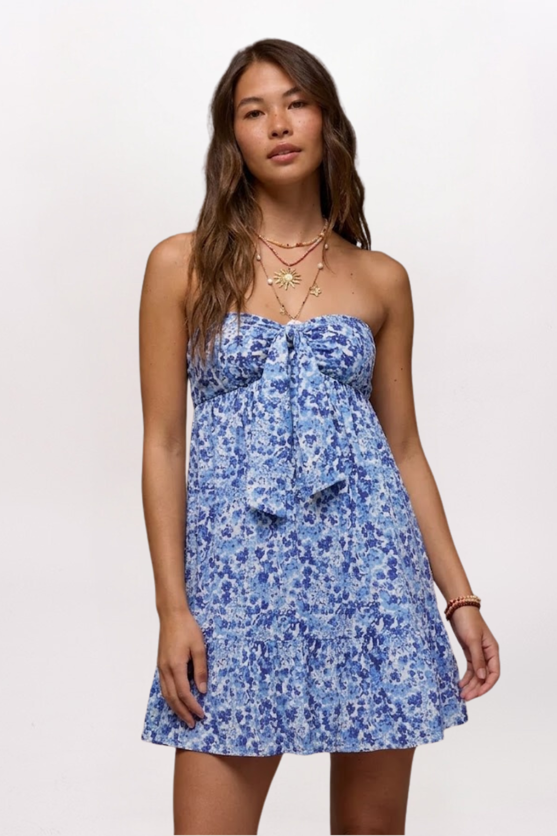DITSY FLORAL STRAPLESS DRESS