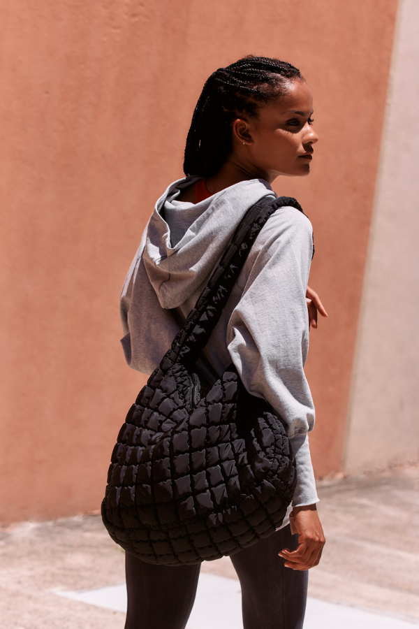 QUILTED CARRYALL BAG - BLACK