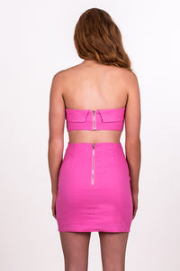 STRAPLESS CUTOUT DETAIL DRESS