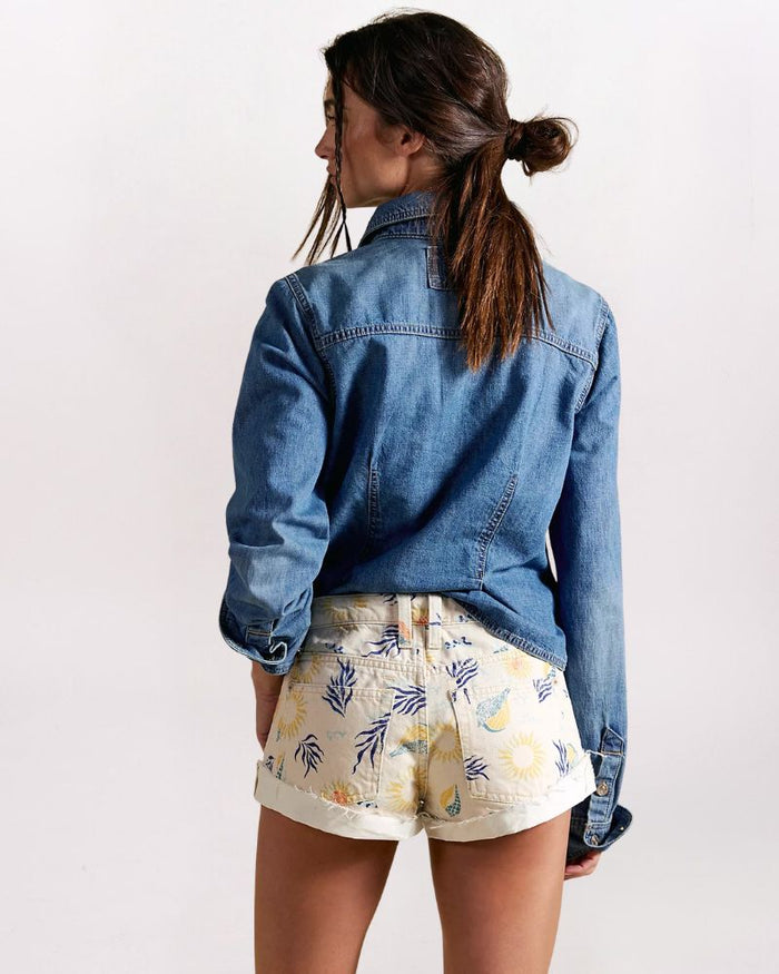 CALI CUFFED PRINTED SHORT, HAVANA COMBO