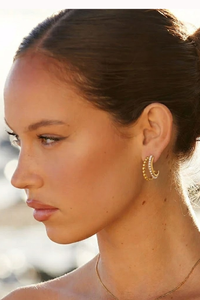 23MM BALL & PEARL DOUBLE HOOP