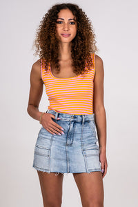 CARGO POCKET DENIM MINI SKIRT