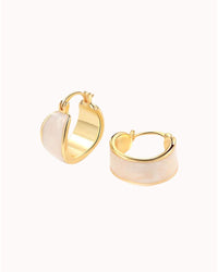 20MM WIDE ENAMEL HOOP - CREAM