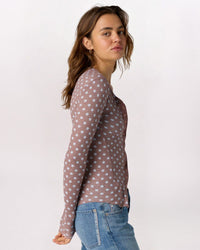 GOING PLACES DOTS CARDIGAN, CHOCOLATE