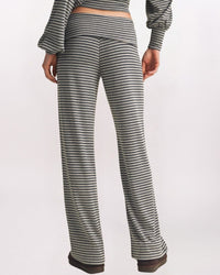 STRIPED ROLL WAIST PANT, H NAVY