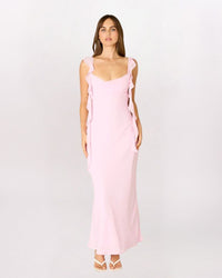 JELLYFISH TASSEL MAXI DRESS, BARELY PINK