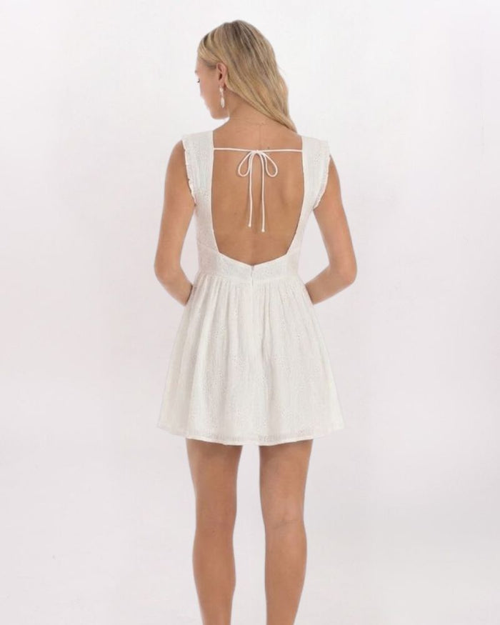 SL EYELET CORSET FLTR DRESS