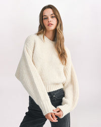 EXAGGERATED SLEEVE COZY SWEATER