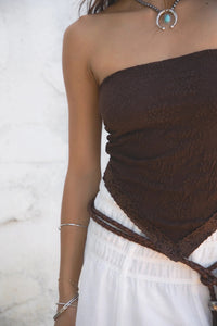 STRAPLESS LACE SCARF TOP