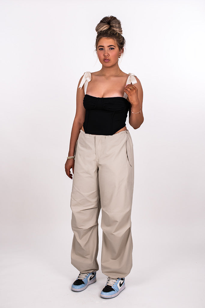 DRAWSTRING CORD PARACHUTE PANT