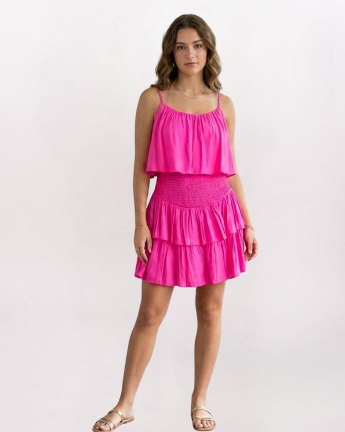 SL FLUTTER TOP SMOCK SKIRT DRESS