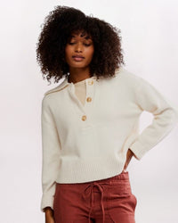 TRADING UP POLO SWEATER, IVORY