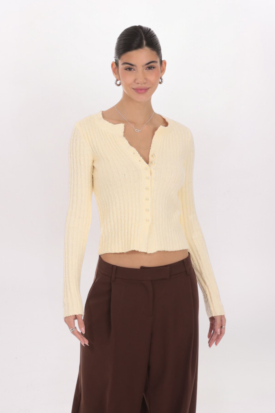 RIBBED KNIT CARDIGAN