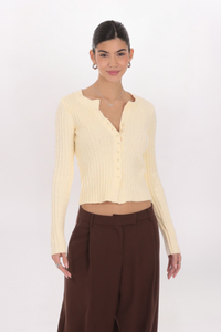 RIBBED KNIT CARDIGAN