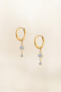 ARYA DOUBLE CZ DROP EARRING