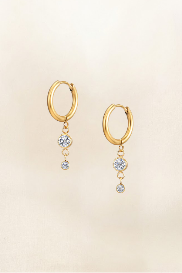 ARYA DOUBLE CZ DROP EARRING