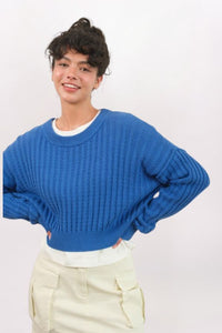 CHUNKY KNIT CREW SWEATER