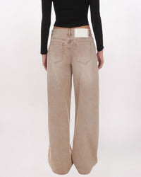 DRAWSTRING WIDE LEG JEANS