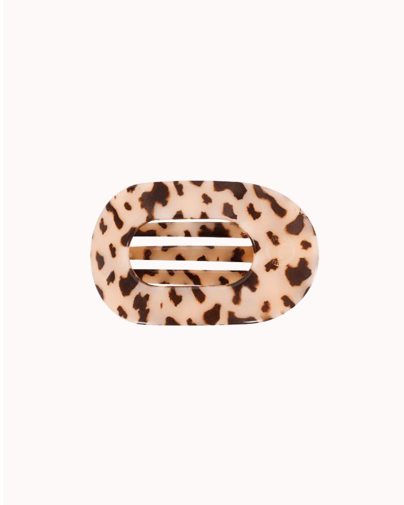 TELETIES - SMALL FLAT ROUND CLIP, BLONDE TORTOISE
