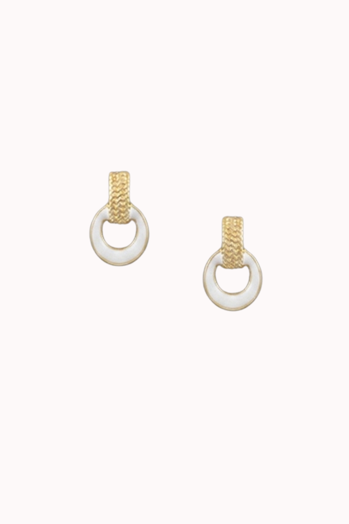 ENAMEL KNOCKER EARRING - WHITE